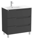 Conjunto Aleyda Unik (mueble base c/3 cajones y lavabo asimétrico a la izquierda) 805x460x740 mm, negro mate, (A851825523)