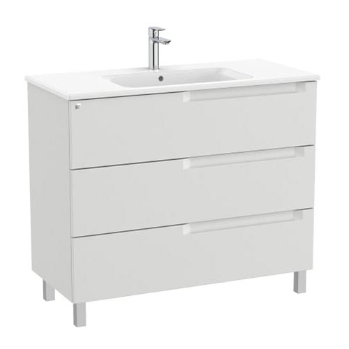 Conjunto Aleyda Unik (mueble base c/3 cajones y lavabo centrado) 1005x460x740 mm, gris piedra, (A851827514)