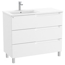 Conjunto Aleyda Unik (mueble base c/3 cajones y lavabo asimétrico a la izquierda) 1005x460x740 mm, blanco mate, (A851828509)