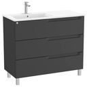 Conjunto Aleyda Unik (mueble base c/3 cajones y lavabo asimétrico a la izquierda) 1005x460x740 mm, negro mate, (A851828523)