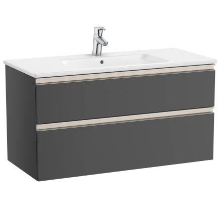 Conjunto Unik The Gap (mueble base c/2 cajones y lavabo centrado) 1005x460x537 mm, blanco mate, (A851852509)