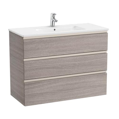 Conjunto Unik The Gap (mueble base c/3 cajones y lavabo centrado) 1005x460x763 mm, roble city texturizado, (A851853402)