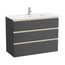 Conjunto Unik The Gap (mueble base c/3 cajones y lavabo centrado) 1005x460x763 mm, blanco mate, (A851853509)