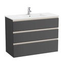Conjunto Unik The Gap (mueble base c/3 cajones y lavabo centrado) 1005x460x763 mm, nogal, (A851853517)