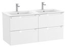 Conjunto Aleyda Unik (mueble base c/4 cajones y lavabo doble) 1200x460x565 mm, blanco mate, (A851887509)