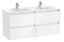 Conjunto Unik Tenet (mueble base c/4 cajones y lavabo doble) 1170x453x565 mm, blanco brillo, (A851891806)