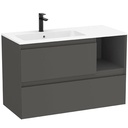 Conjunto Unik Tenue (mueble base c/2 cajones y lavabo izquierda) 1005x460x650 mm, ónix, (A851936531)