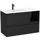 Conjunto Unik Tenue (mueble base c/2 cajones y lavabo izquierda) 1005x460x650 mm, negro mate, (A851936532)