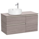 Mueble base The Gap c/2 cajones, p/lavabo de sobre encimera izquierda, 1000x460x537 mm, roble city texturizado, (A851957402)
