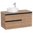 Mueble base The Gap c/2 cajones, p/lavabo de sobre encimera izquierda, 1000x460x537 mm, nogal, (A851957517)