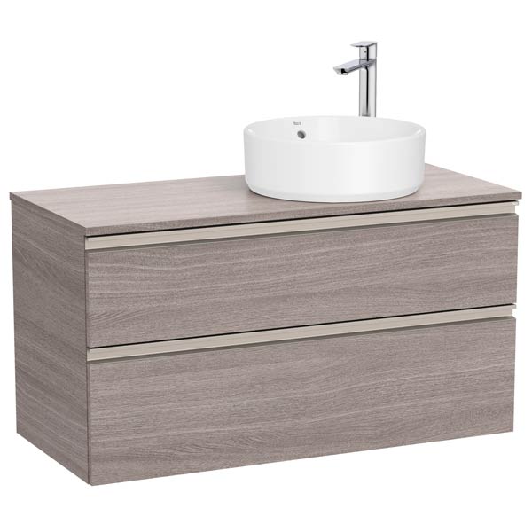Mueble base The Gap c/2 cajones, p/lavabo de sobre encimera derecha, 1000x460x537 mm, roble city texturizado, (A851958402)