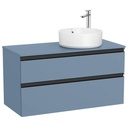 Mueble base The Gap c/2 cajones, p/lavabo de sobre encimera derecha, 1000x460x537 mm, azul mate, (A851958548)