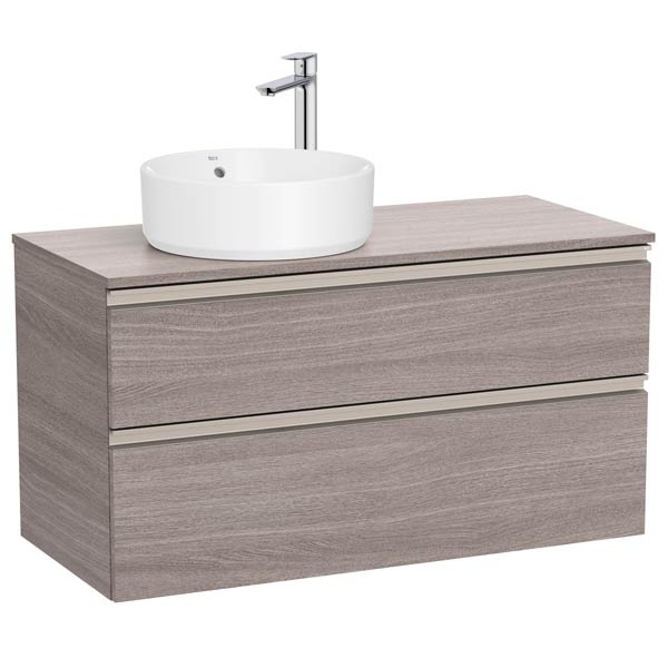 Mueble base The Gap c/2 cajones, p/lavabo de sobre encimera izquierda, 1000x460x537 mm, roble city texturi., (A851959402)