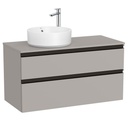 Mueble base The Gap c/2 cajones, p/lavabo de sobre encimera izquierda, 1000x460x537 mm, gris mate, (A851959547)