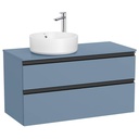 Mueble base The Gap c/2 cajones, p/lavabo de sobre encimera izquierda, 1000x460x537 mm, azul mate, (A851959548)