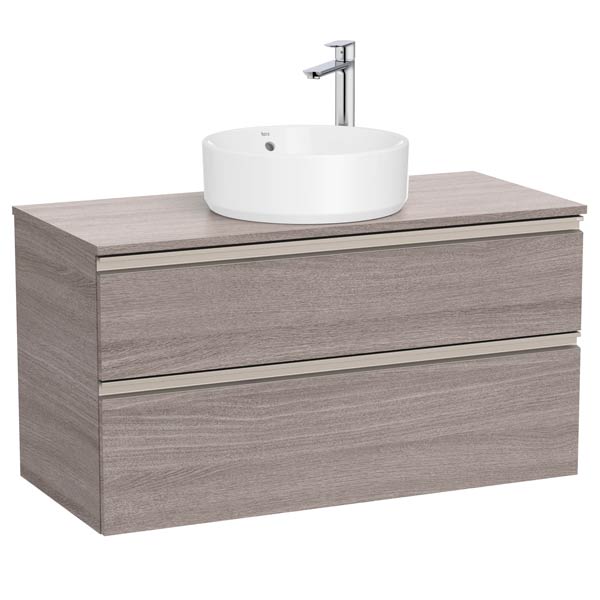 Mueble base The Gap c/2 cajones, p/lavabo de sobre encimera central, 1000x460x537 mm, roble city texturizado, (A851960402)