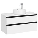 Mueble base The Gap c/2 cajones, p/lavabo de sobre encimera central, 1000x460x537 mm, blanco mate, (A851960509)