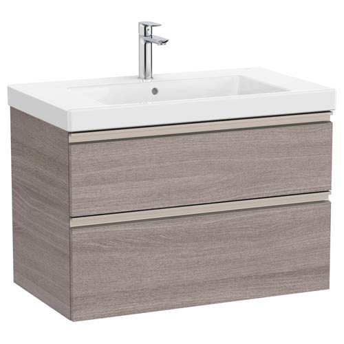 Conjunto Unik The Gap (mueble base c/2 cajones y lavabo plus centrado) 800x460x575 mm, roble city texturizado, (A851964402)