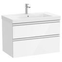 Conjunto Unik The Gap (mueble base c/2 cajones y lavabo plus centrado) 800x460x575 mm, blanco brillo, (A851964806)