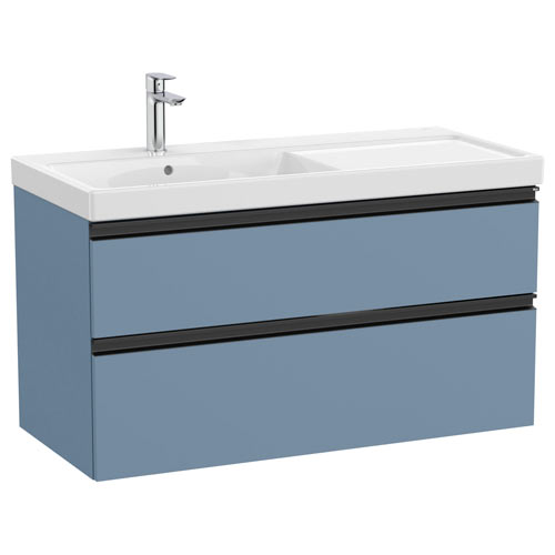 Conjunto Unik The Gap (mueble base c/2 cajones y lavabo plus izquierda) 1000x460x575 mm, azul mate, (A851966548)
