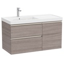 Conjunto Unik The Gap (mueble base c/2 cajones, 1 puerta y lavabo plus izquierda) 1000x460x575 mm, roble city tex., (A851968402)