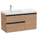 Conjunto Unik The Gap (mueble base c/2 cajones, 1 puerta y lavabo plus izquierda) 1000x460x575 mm, nogal, (A851968517)