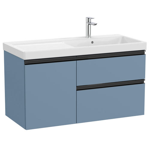 Conjunto Unik The Gap (mueble base c/2 cajones, 1 puerta y lavabo plus derecha) 1000x460x575 mm, azul mate, (A851969548)
