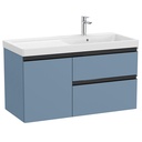 Conjunto Unik The Gap (mueble base c/2 cajones, 1 puerta y lavabo plus derecha) 1000x460x575 mm, azul mate, (A851969548)