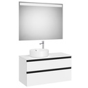 Conj. Pack The Gap (mueble base c/2 cajones, p/lav. sobre enc. izq. y espejo LED) 1000x460x537 mm, blanco mate, (A851971509)