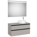 Conj. Pack The Gap (mueble base c/2 cajones, p/lav. sobre enc. der. y espejo LED) 1000x460x537 mm, gris mate, (A851972547)