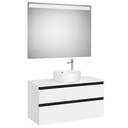Conj. Pack The Gap (mueble base c/2 cajones, p/lav. sobre enc. central y espejo LED) 1000x460x537 mm, blanco mate, (A851973509)