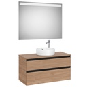 Conj. Pack The Gap (mueble base c/2 cajones, p/lav. sobre enc. central y espejo LED) 1000x460x537 mm, nogal, (A851973517)