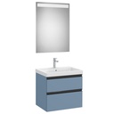 Conjunto Pack The Gap (mueble base c/2 cajones, lavabo plus central y espejo LED) 600x460x575 mm, azul mate, (A851974548)