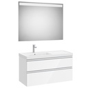 Conjunto Pack The Gap (mueble base c/2 cajones, lavabo plus izquierda y espejo LED) 1000x460x575 mm, blanco brillo, (A851977806)