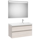 Conjunto Pack The Gap (mueble base c/2 cajones, lavabo plus derecha y espejo LED) 1000x460x575 mm, fresno nórdico, (A851978434)