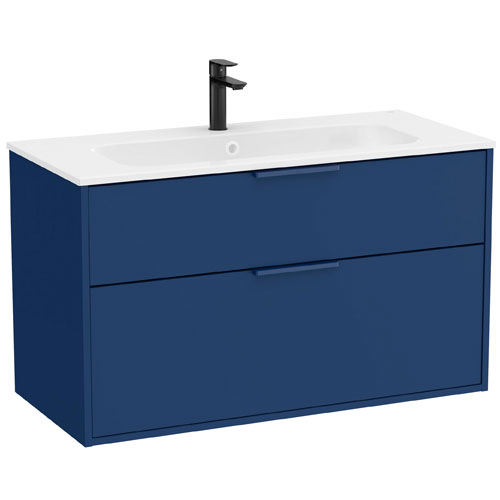 Conjunto Unik Optica (mueble base c/2 cajones y lavabo) 990x455x580 mm, azul acero, (A851984551)