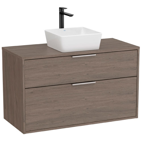 Mueble base Optica c/2 cajones, p/lavabo de sobre encimera, 990x455x580 mm, roble oscuro, (A851988537)