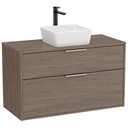 Mueble base Optica c/2 cajones, p/lavabo de sobre encimera, 990x455x580 mm, roble oscuro, (A851988537)