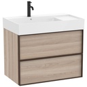 Conjunto Unik Inspira (mueble base c/2 cajones y lavabo izquierda) 800x490x685 mm, pino blanco, (A851991546)