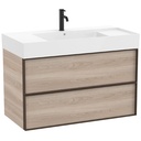 Conjunto Unik Inspira (mueble base c/2 cajones y lavabo) 1000x490x685 mm, pino blanco, (A851992546)