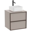 Mueble base Inspira c/2 cajones, p/lavabo de encimera o sobre encimera, 600x490x580 mm, gris arena, (A851993510)