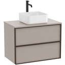 Mueble base Inspira c/2 cajones, p/lavabo de encimera o sobre encimera, 800x490x580 mm, gris arena, (A851994510)