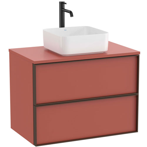 Mueble base Inspira c/2 cajones, p/lavabo de encimera o sobre encimera, 800x490x580 mm, terracota, (A851994552)