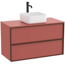 Mueble base Inspira c/2 cajones, p/lavabo de encimera o sobre encimera, 1000x490x580 mm, terracota, (A851995552)