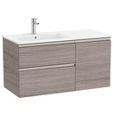 Conjunto Unik The Gap (mueble base c/2 cajones, 1 puerta y lavabo izquierda) 1005x460x537 mm, roble city tex., (A851996402)