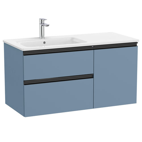Conjunto Unik The Gap (mueble base c/2 cajones, 1 puerta y lavabo izquierda) 1005x460x537 mm, azul mate, (A851996548)
