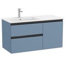 Conjunto Unik The Gap (mueble base c/2 cajones, 1 puerta y lavabo izquierda) 1005x460x537 mm, azul mate, (A851996548)