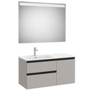 Conj. Pack The Gap (mueble base c/2 cajones, 1 puerta y lavabo izq. y espejo LED) 1000x460x537 mm, gris mate, (A851998547)