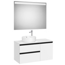 Conj. Pack The Gap (mueble base c/2 caj., 1 puerta, izq. y espejo LED) 1000x460x537 mm, blanco mate, (A852000509)