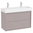Unik Tura (mueble base de dos cajones y lavabo con dos orificios para grifería) 1000x430x600 mm, gris noble claro, (A852036559)